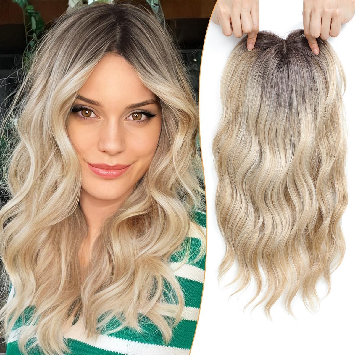 ⚡ Final Hours –🌷2026 New Lightweight & Breathable Wavy Hair Topper🐤