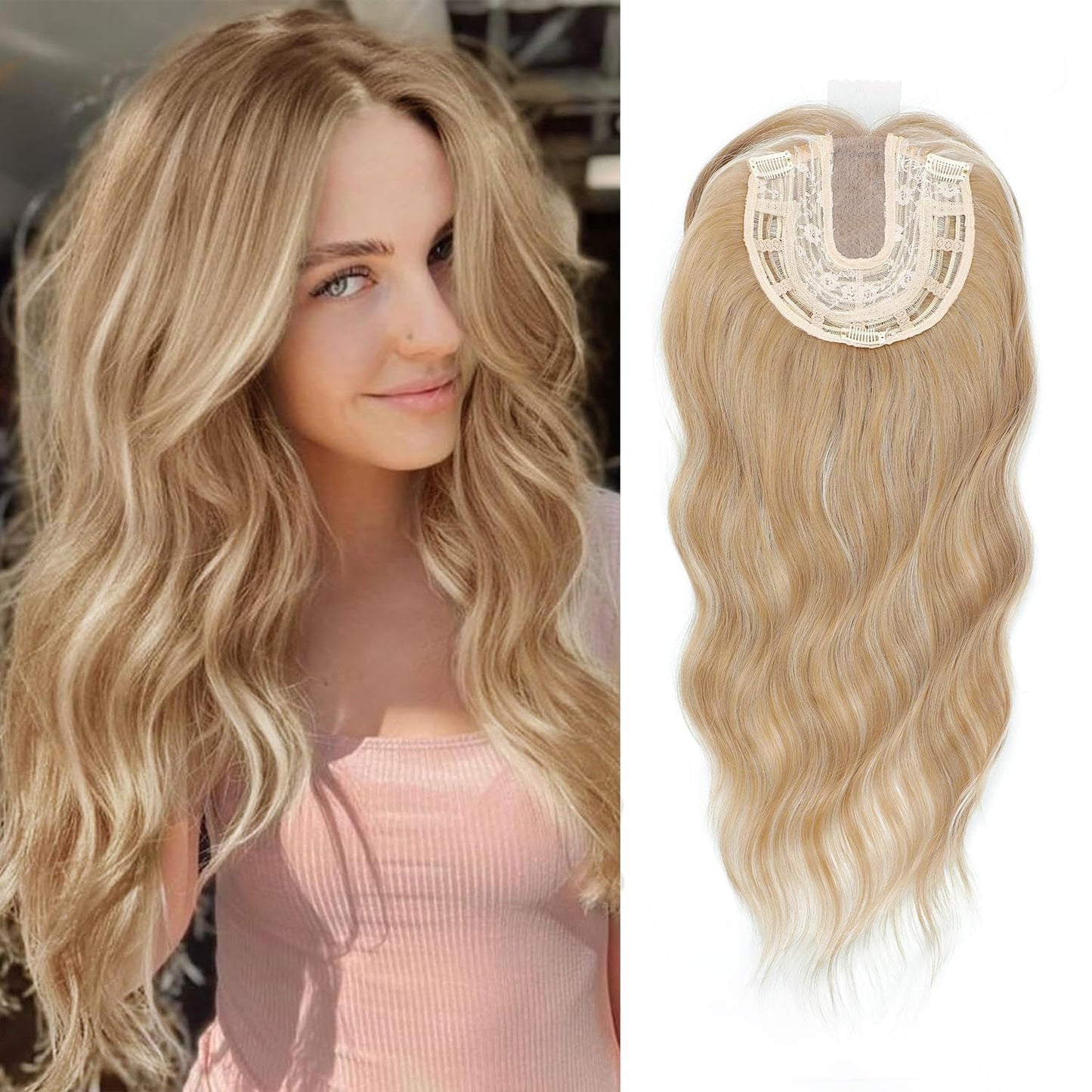 ⚡ Final Hours –🌷2026 New Lightweight & Breathable Wavy Hair Topper🐤