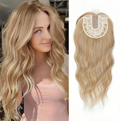⚡ Final Hours –🌷2026 New Lightweight & Breathable Wavy Hair Topper🐤