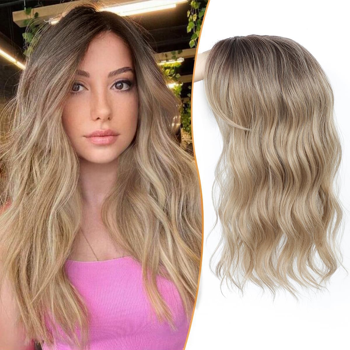 ⚡ Final Hours –🌷2026 New Lightweight & Breathable Wavy Hair Topper🐤