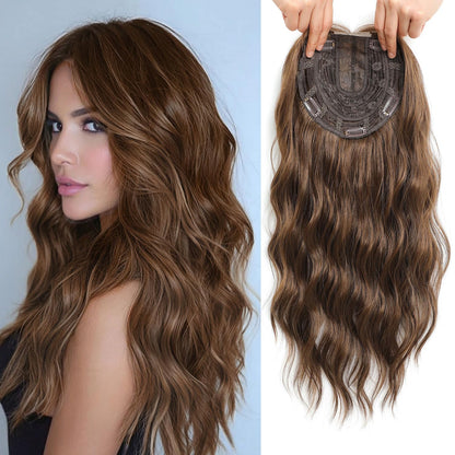 ⚡ Final Hours –🌷2026 New Lightweight & Breathable Wavy Hair Topper🐤