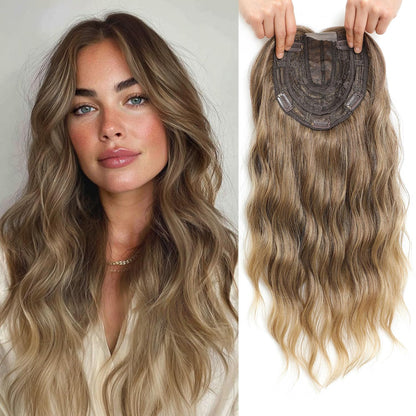 ⚡ Final Hours –🌷2026 New Lightweight & Breathable Wavy Hair Topper🐤