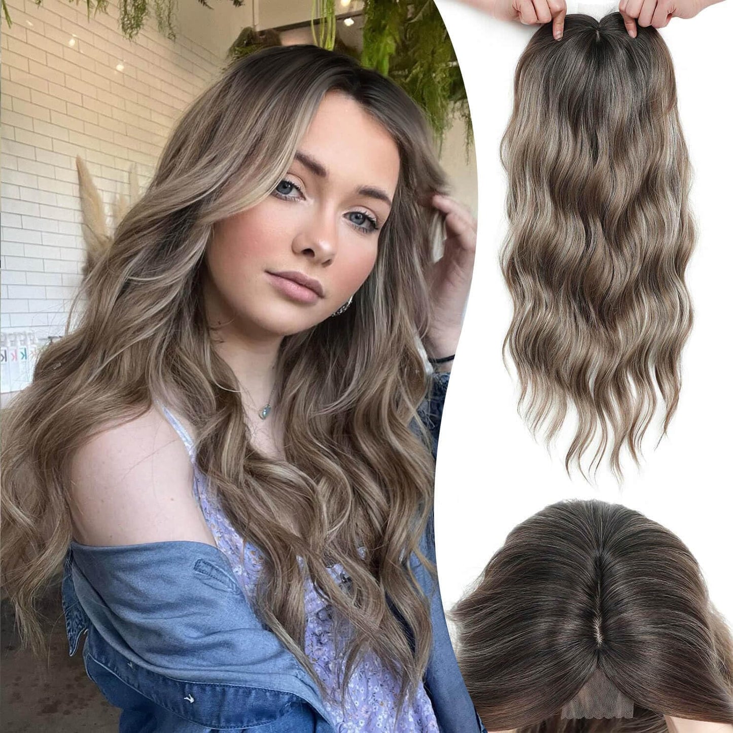 ⚡ Final Hours –🌷2026 New Lightweight & Breathable Wavy Hair Topper🐤